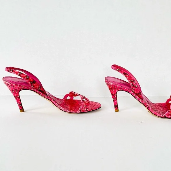 Dolce & Gabbana pink snakeskin sandals 37.5 - Picture 12 of 12